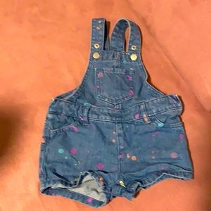 Splatter Paint Overall Shorts